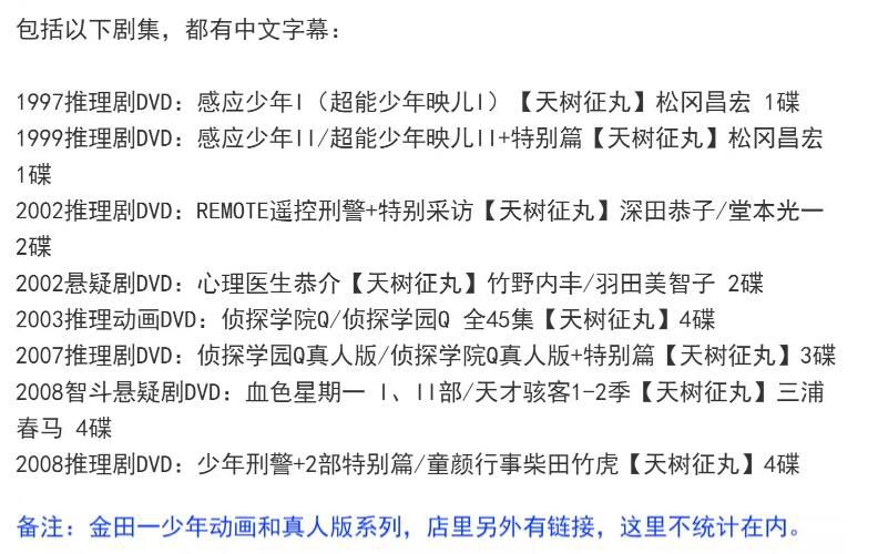 新日本推理DVD:推理漫畫家:天樹征丸 7部電視劇+動畫合集 日語中字 21碟 新日本推理DVD:推理漫畫家:天樹征丸 7部電視劇+動畫合集 日語中字 21碟