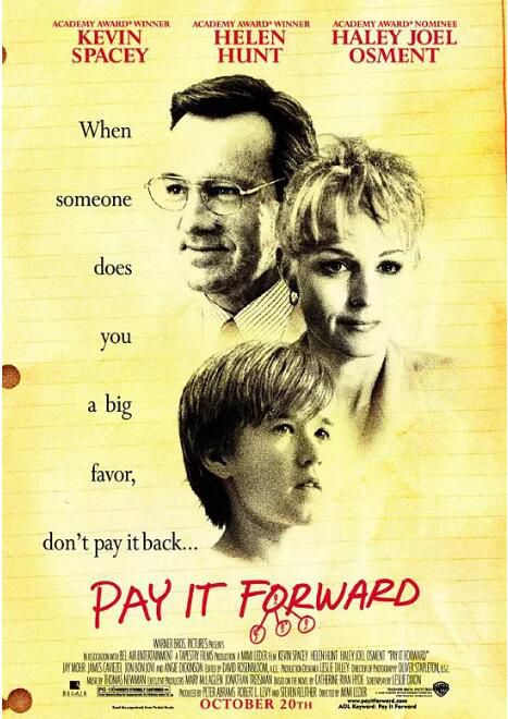 2000高分美國電影 讓愛傳出去 Pay It Forward 美好人生 凱文·史派西 英語中字 盒裝1碟 2000高分美國電影 讓愛傳出去 Pay It Forward 美好人生 凱文·史派西 英語中字 盒裝1碟