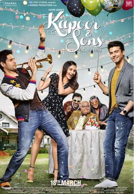 2016印度高分愛情喜劇《卡普爾家的兒子們/卡普爾和他的孩子們》施坦·馬洛薩.印地語中英雙字