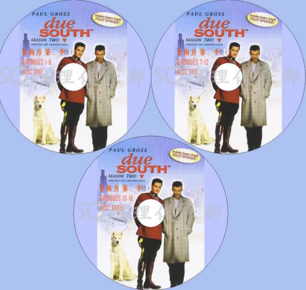 1995美國犯罪喜劇DVD：正南方 第二季 第2季/北國騎警 全18集 3碟